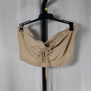 SHEIN Curve Beige Cotton Cropped Top – SZ 1XL